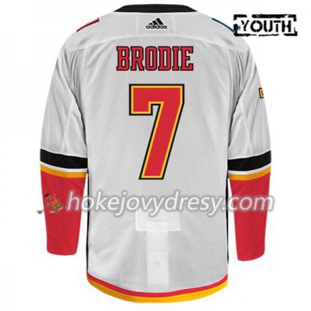Dětské Hokejový Dres Calgary Flames TJ BRODIE 7 Adidas Bílá Authentic